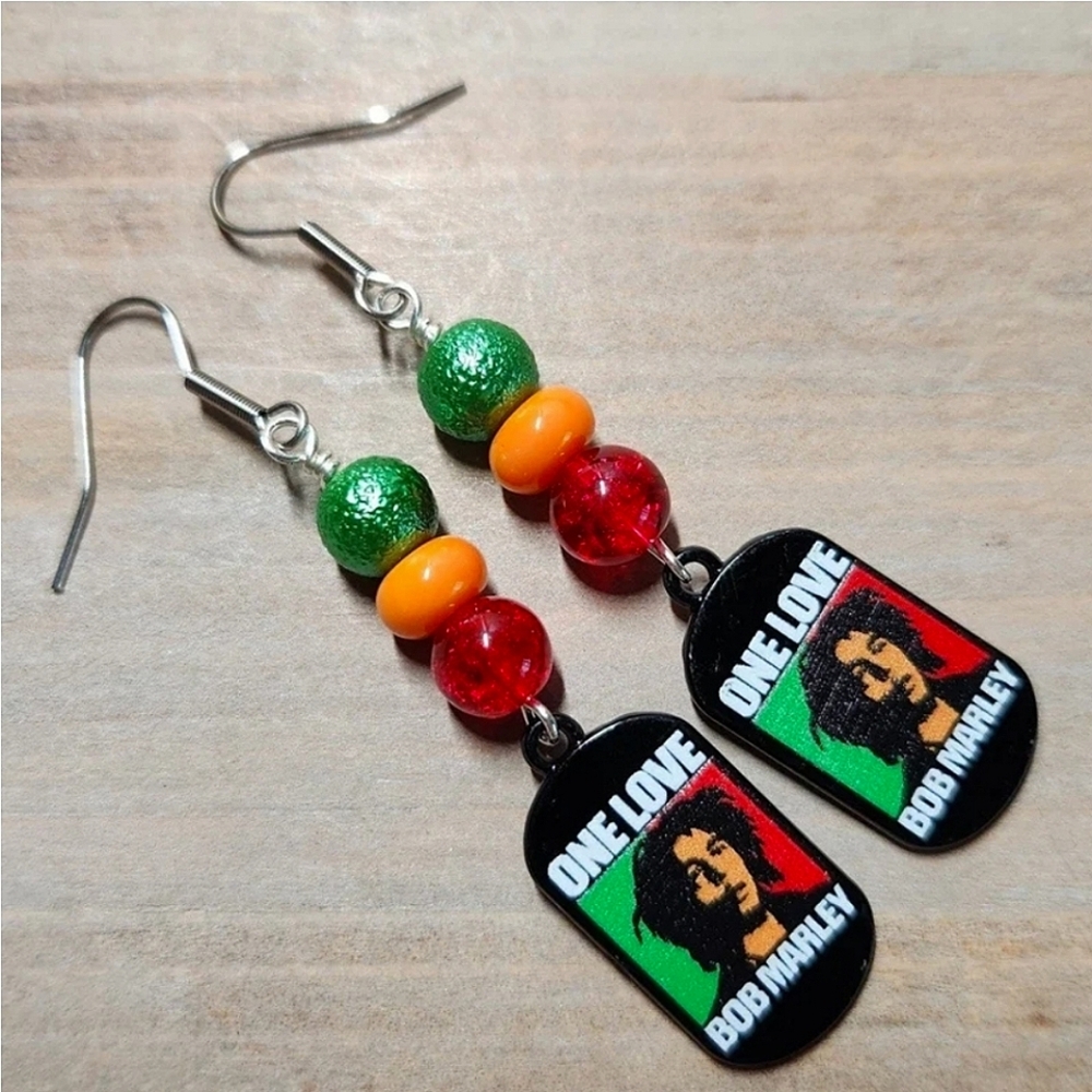 Bob Marley One Love Earrings